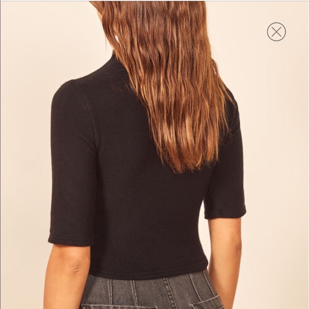 EUC Reformation Sebo Mock Neck Crop Top Black XS - Picture 3 of 16
